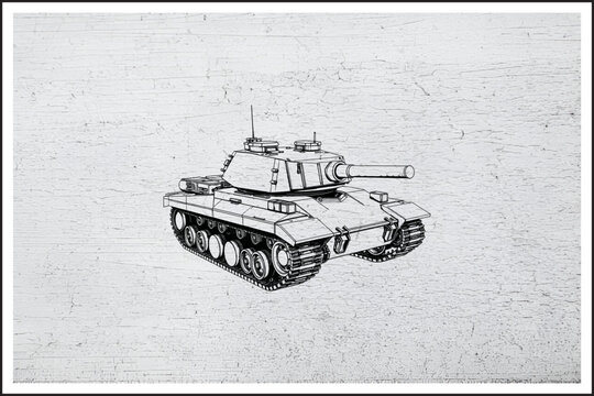 Tank Blueprint Art,
Heavy Armor Dominance,
Illustrated War Titan,
Tracked Fury in Detail