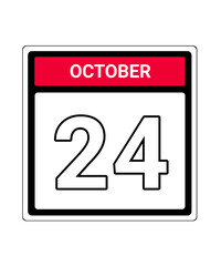 Fototapeta premium calendar icon October month date 24