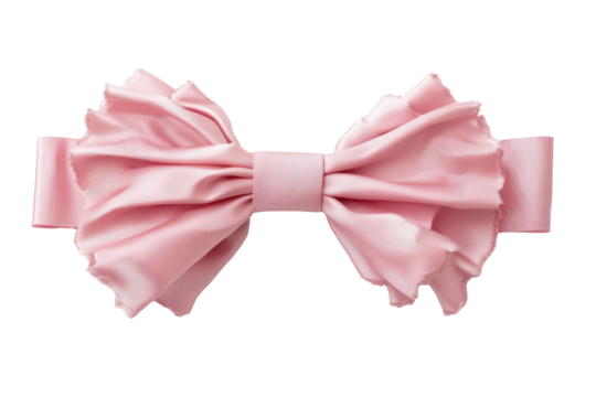 Elegant pink ribbon bow isolated on transparent background. Elegant pink ribbon with a bow isolated on white background.