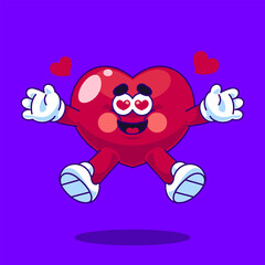 Cartoon character heart love vector illustration