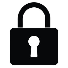 padlock icon, security lock vector, safety padlock silhouette, privacy protection graphic,
