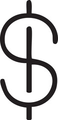 Fototapeta premium Bold Black Dollar Sign Icon Symbol.