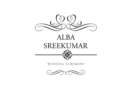 Wedding Ceremony Invitation Design Template white Background 