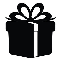 gift box icon, holiday present vector, wrapped surprise package silhouette, celebration gift graphic,
