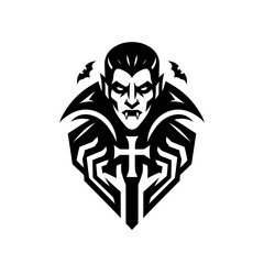 Line Art Vampire Logo Template