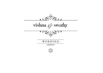 Fototapeta premium Wedding Ceremony Invitation Design Template white Background 