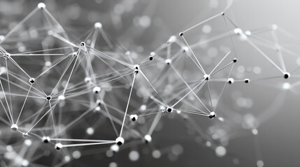 Abstract digital connections illustration showcasing data networks and technology innovations in monochrome.