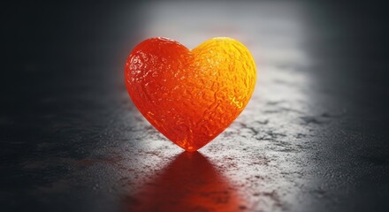 Fototapeta premium A vibrant heartshaped object glowing with warm colors