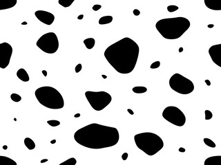 Black gravels seamless pattern. Rock debris background	