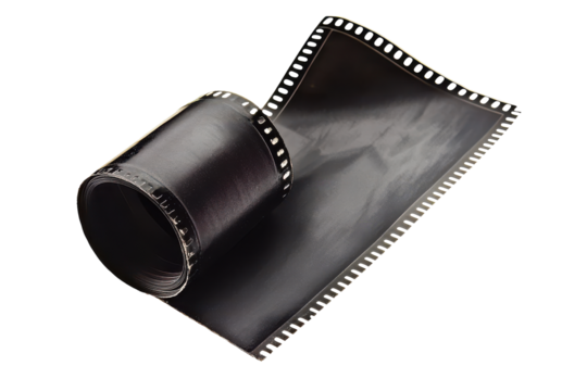 Close up of a dark brown leather cuff with decorative stitching isolated on transparent background