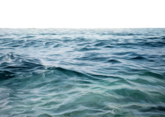 A realistic photo of the ocean water with a transparent background