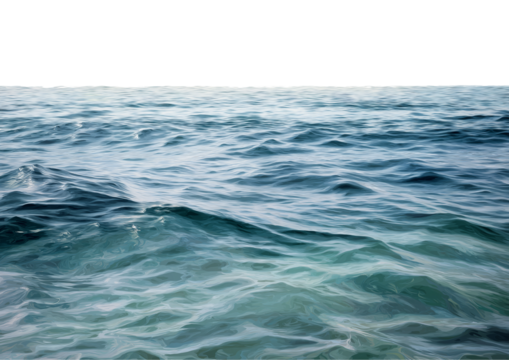 A realistic photo of the ocean water with a transparent background - Powered by Adobe