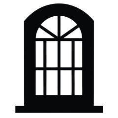Window icon, glass frame vector, house window silhouette, architecture graphic, building window symbol, home decor illustration
