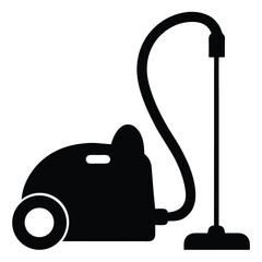 Vacuum cleaner icon, cleaning appliance vector, household cleaner silhouette, floor cleaning graphic, electric vacuum symbol
