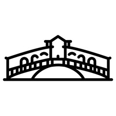 Obraz premium Rialto Bridge icon vector image. Can be used for Italy.