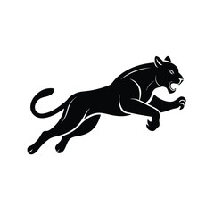 Dynamic tiger leaping forward silhouette vector design for impactful visuals