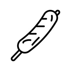 Sausage on a Stick icon vector image. Can be used for Festa Junina.