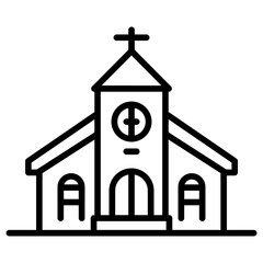 Church icon vector image. Can be used for Festa Junina.