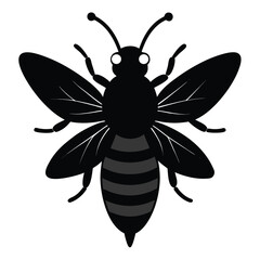 Bee icon, insect vector, honey bee silhouette, pollinator graphic, nature insect symbol, beekeeping illustration
