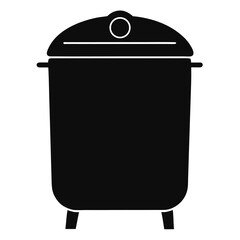 Trash bin icon, waste container vector, garbage can silhouette, trash disposal graphic, dustbin symbol, recycling bin illustration
