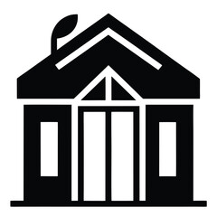 House icon, home vector, real estate silhouette, building front graphic, property architecture symbol, residential home illustration
