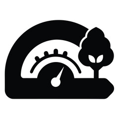 Speedometer icon, meter gauge vector, dashboard measurement silhouette, performance meter graphic, car speed symbol
