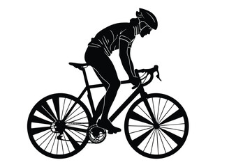 Obraz premium Bicycle silhouette vector illustration isolated on a Transparent Background