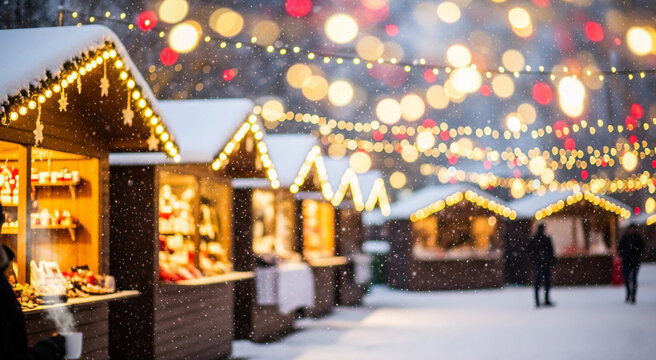 Christmas Market in Snow