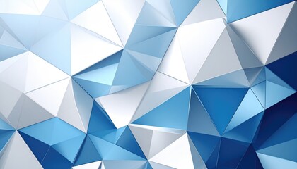 Obraz premium Abstract Geometric Background with Triangle Shapes in Blue and White Gradient colour