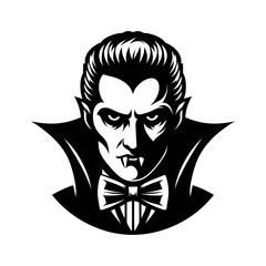 Dramatic Vampire Logo in Monochrome