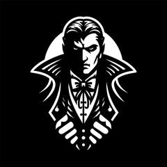 Flat Black Vampire Logo Template