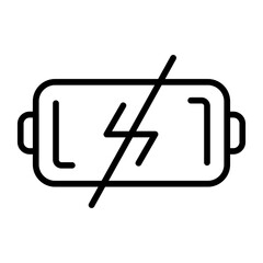 No Battery icon vector image. Can be used for Battery and Power.