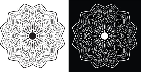 Peaceful black and white mandala for meditation and artistic expression Black and White Mandala Design