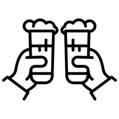 Beers Toasting icon vector image. Can be used for Oktoberfest.