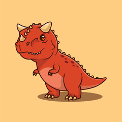 Cute cartoon vector illustration of Carnotaurus