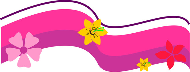 Abstract Wave With Flower Border