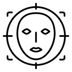 Face Sensor icon vector image. Can be used for Biometrics.