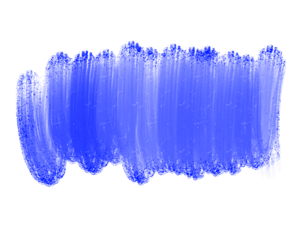 Pincelada rectangular azul con textura de lápiz de cera y fondo transparente

