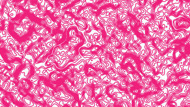 Vivid Pink Abstract Topographic Pattern Design