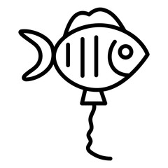 Fish Balloon icon vector image. Can be used for Baby Shower.