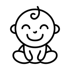 Smiling Baby icon vector image. Can be used for Baby Shower.