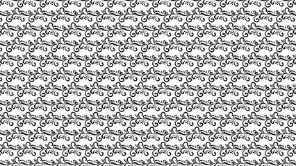 Seamless Black and White Floral Repeat Pattern