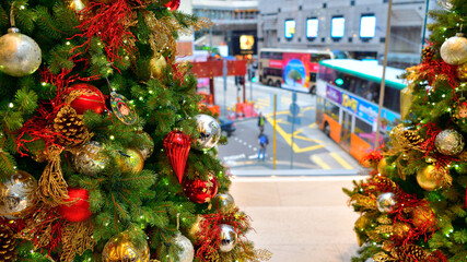 クリスマスツリーのある街