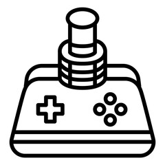 Coin Operated Games icon vector image. Can be used for Bowling.