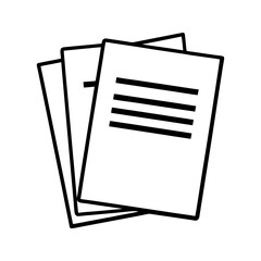 Simple outline illustration of stacked documents or papers