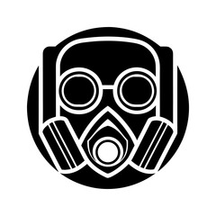  Gas mask icon in a circle vector illustration