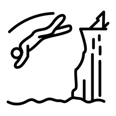 Cliff Diving icon vector image. Can be used for Beach Resort.