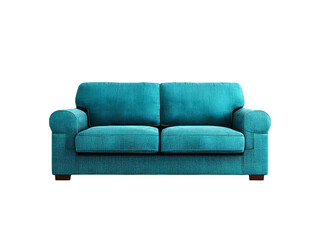 Teal sofa isolated on black background modern furniture, Isolated On White Background, Png Transparent