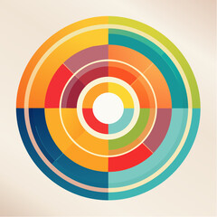 Abstract illustration of overlapping vibrant circles in a vintage background