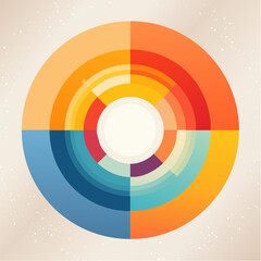 Obraz premium Abstract illustration of overlapping vibrant circles in a vintage background